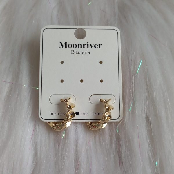 Kolczyki, srebro 925, pozłacane 14k Moonriver 1.6cm