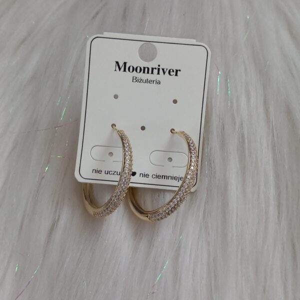 Kolczyki, srebro 925, pozlacane 14k Moonriver 3cm