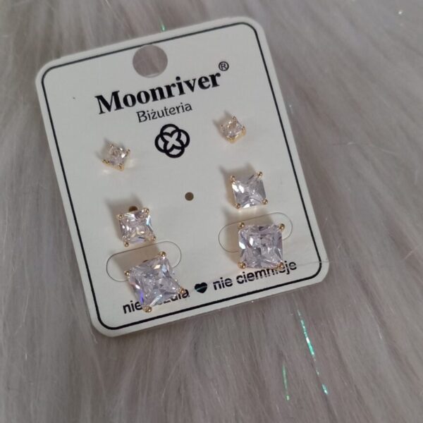 Kolczyki, srebro 925, pozłacane 14k, Moonriver