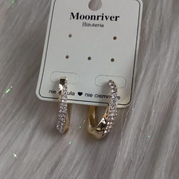 Kolczyki, srebro 925 pozłacane 14k Moonriver