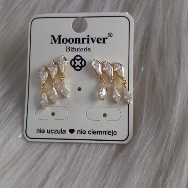 Kolczyki, srebro 925 pozłacane 14k Moonriver