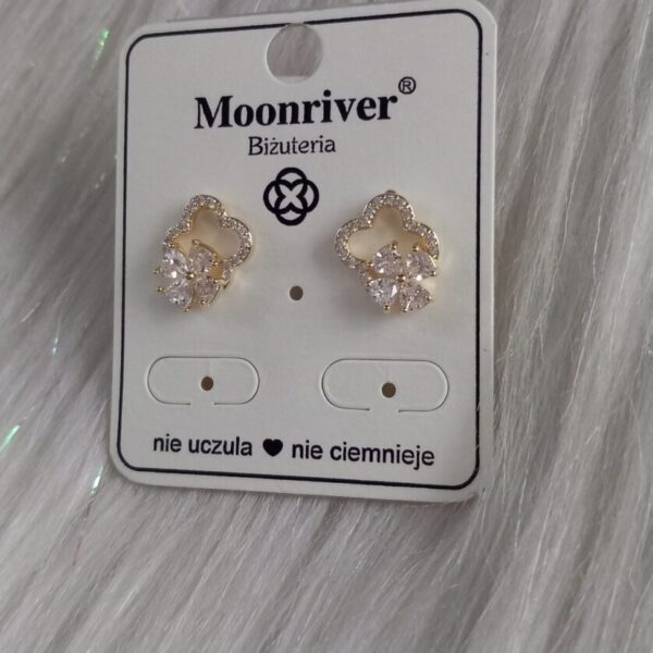 Kolczyki, srebro 925 pozłacane 14k Moonriver