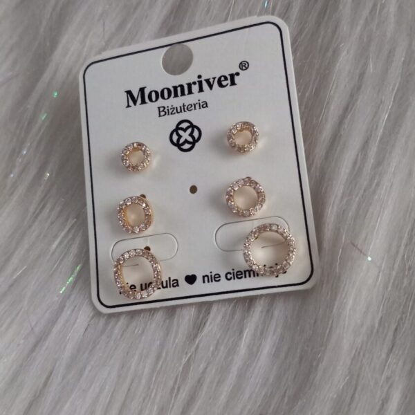 Kolczyki, srebro 925 pozłacane 14k Moonriver
