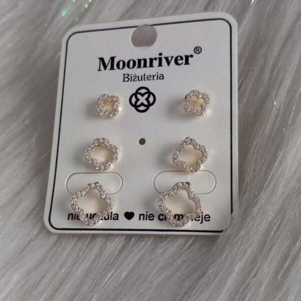 Kolczyki, srebro 925 pozłacane 14k Moonriver