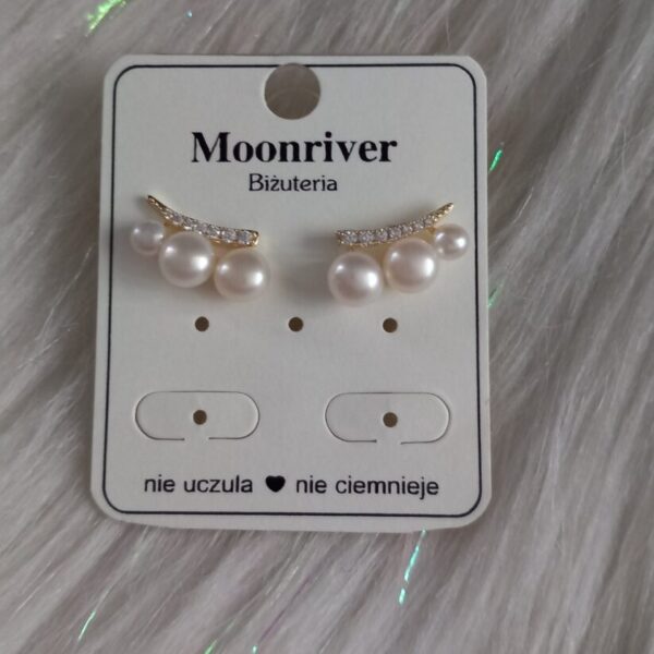 Kolczyki, srebro 925 pozłacane 14k Moonriver