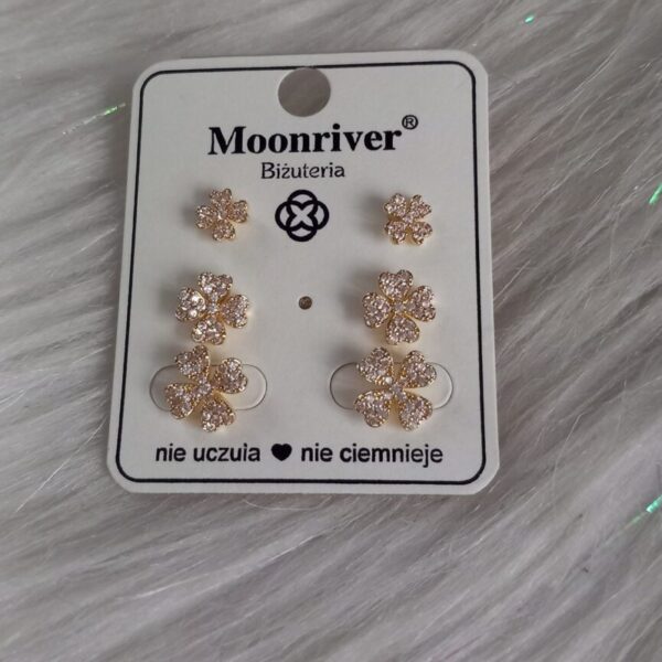 Kolczyki, srebro 925 pozłacane 14k Moonriver