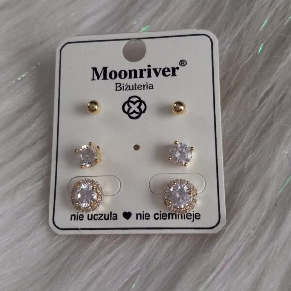 Kolczyki, srebro 925 pozłacane 14k Moonriver