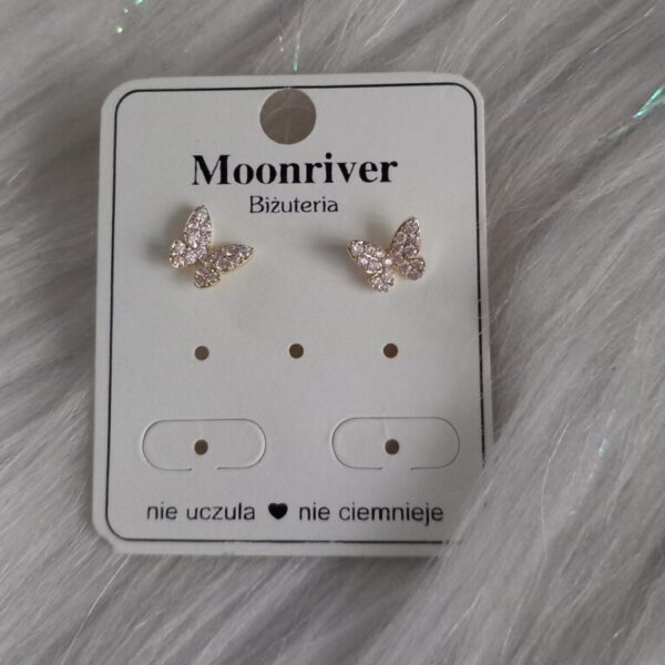 Kolczyki, srebro 925 pozłacane 14k Moonriver