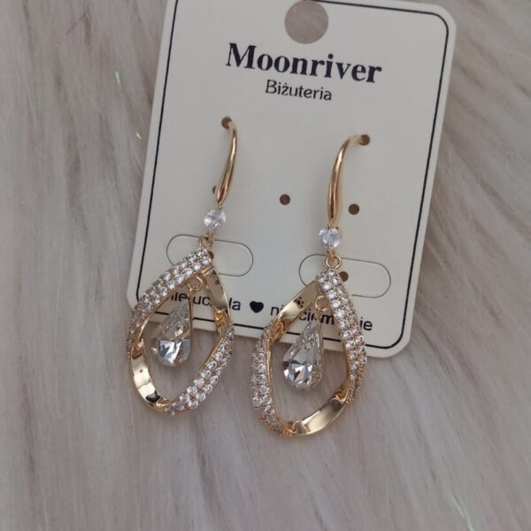 Kolczyki, srebro 925, pozłacane 14k, Moonriver