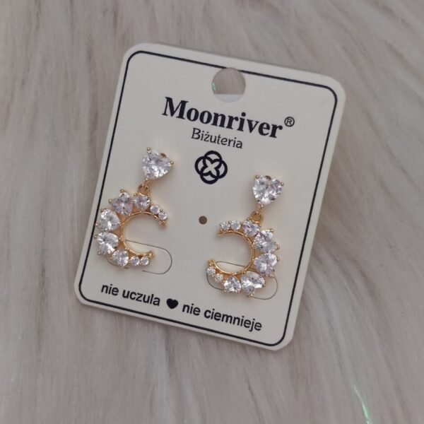 Kolczyki, srebro 925, pozłacane 14k, Moonriver