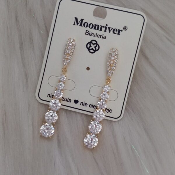 Kolczyki, srebro 925, pozłacane 14k, Moonriver