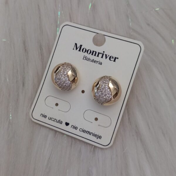 Kolczyki, srebro 925, pozłacane 14k, Moonriver