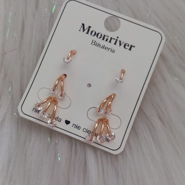 Kolczyki, srebro 925, pozłacane 18k Moonriver