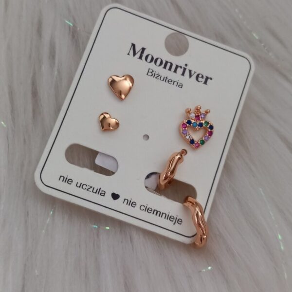 Kolczyki, srebro 925, pozłacane 18k Moonriver