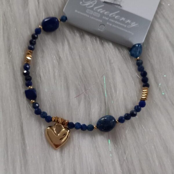Bransoletka, gumka elastyczna stal nierdzewna Blueberry