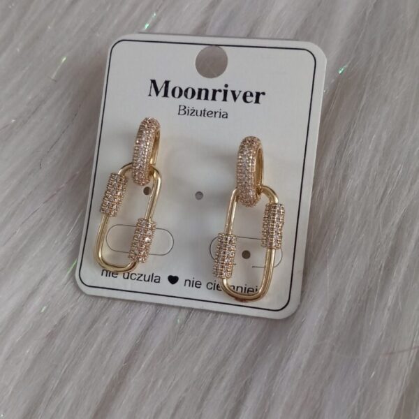 Kolczyki, srebro 925, pozłacane 14k Moonriver