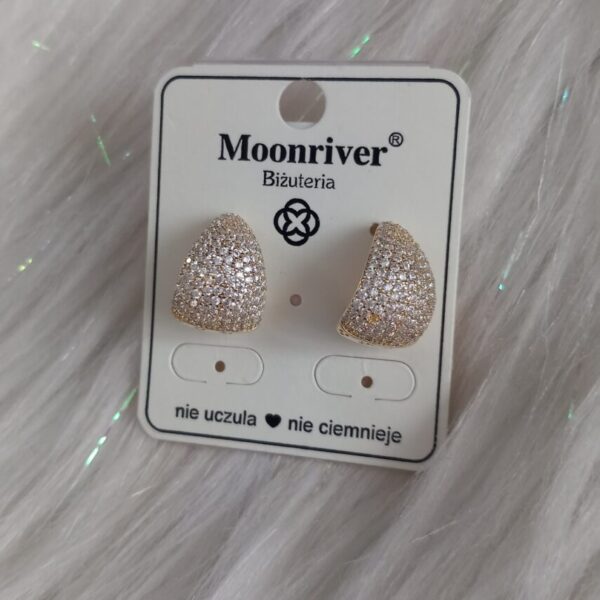 Kolczyki, srebro 925, pozłacane 14k Moonriver