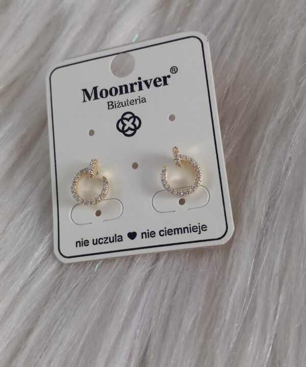 Kolczyki, srebro 925, pozłacane 14k Moonriver