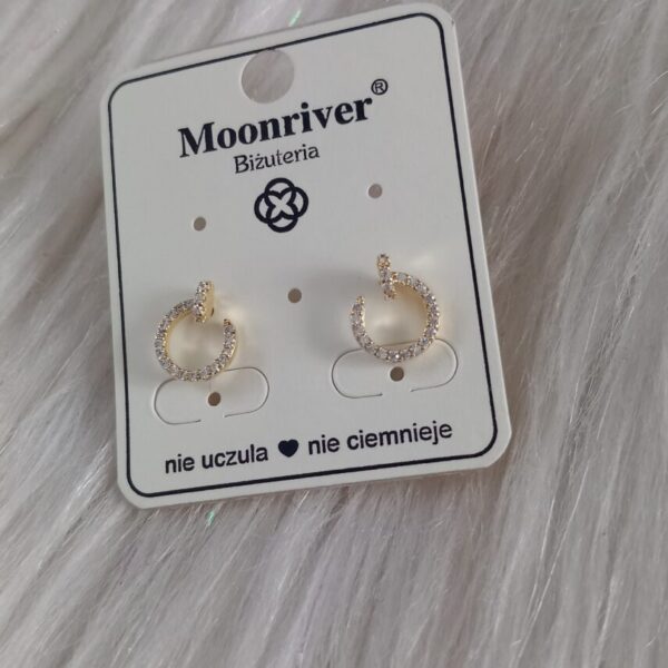 Kolczyki, srebro 925, pozłacane 14k Moonriver