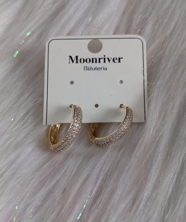 Kolczyki, srebro 925, pozłacane 14k Moonriver 2cm