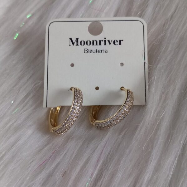 Kolczyki, srebro 925, pozłacane 14k Moonriver 2cm