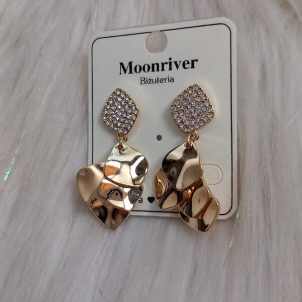 Kolczyki wkrętki, srebro 925, pozłacane 14k Moonriver