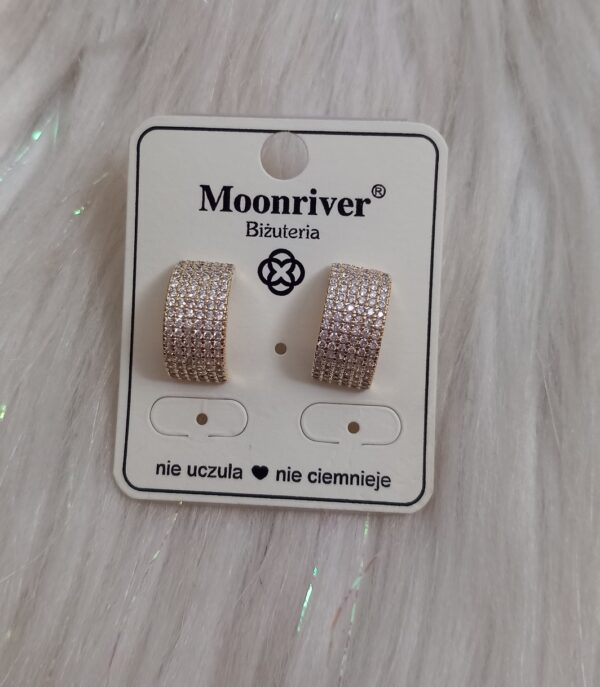 Kolczyki wkrętki, srebro 925, pozłacane 14k Moonriver