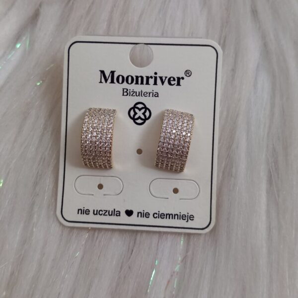 Kolczyki wkrętki, srebro 925, pozłacane 14k Moonriver