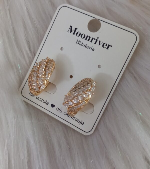 Kolczyki na angielskim zapięciu, srebro 925, pozłacane 14k Moonriver