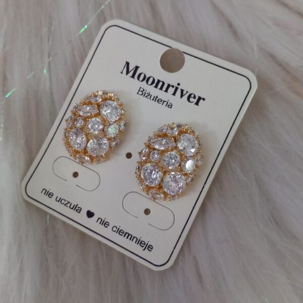 Kolczyki srebro 925, pozłacane 14k Moonriver
